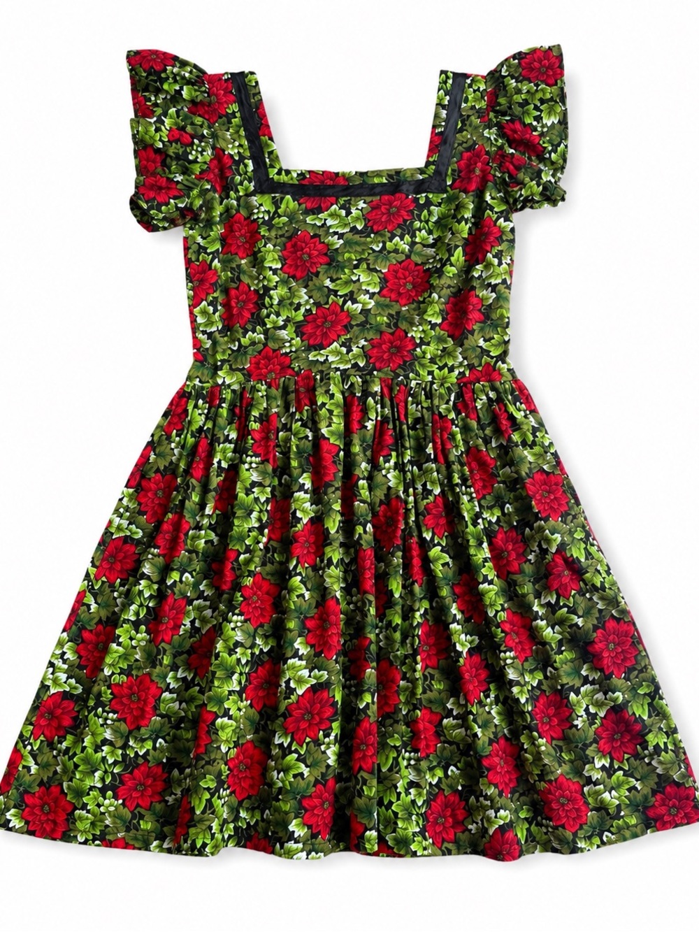 Handmade 1940s Style Floral Mini Dress Whimsigoth Gothic Cottagecore S